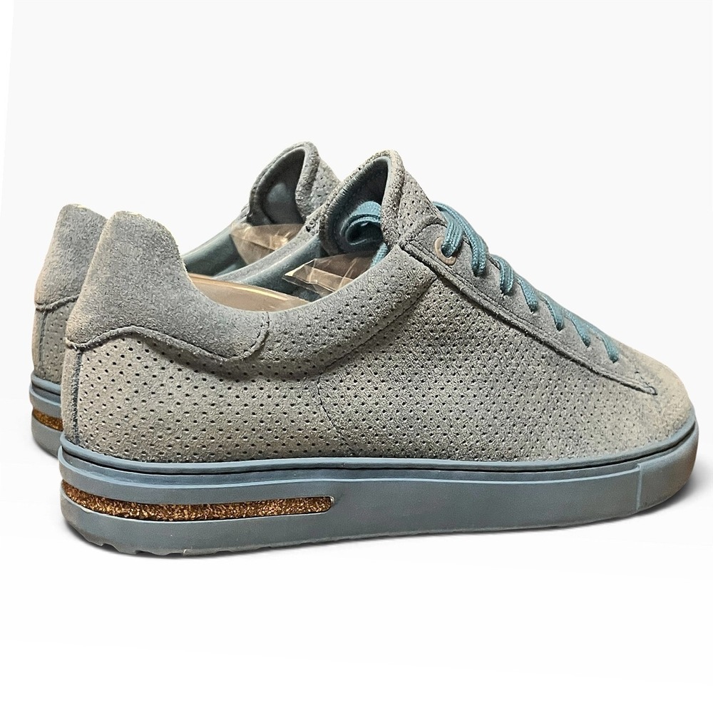 Birkenstock Bend Low Blue Grey Perforated Suede Sneakers Women 39 L8 M6 - Picture 7 of 16